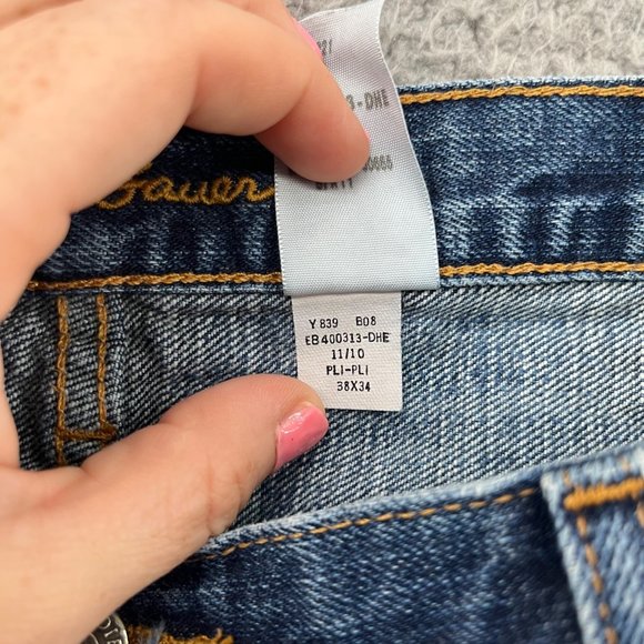 Eddie Bauer Jeans Mens Blue Straight Leg Cotton Denim Size 38x34 - Picture 9 of 13